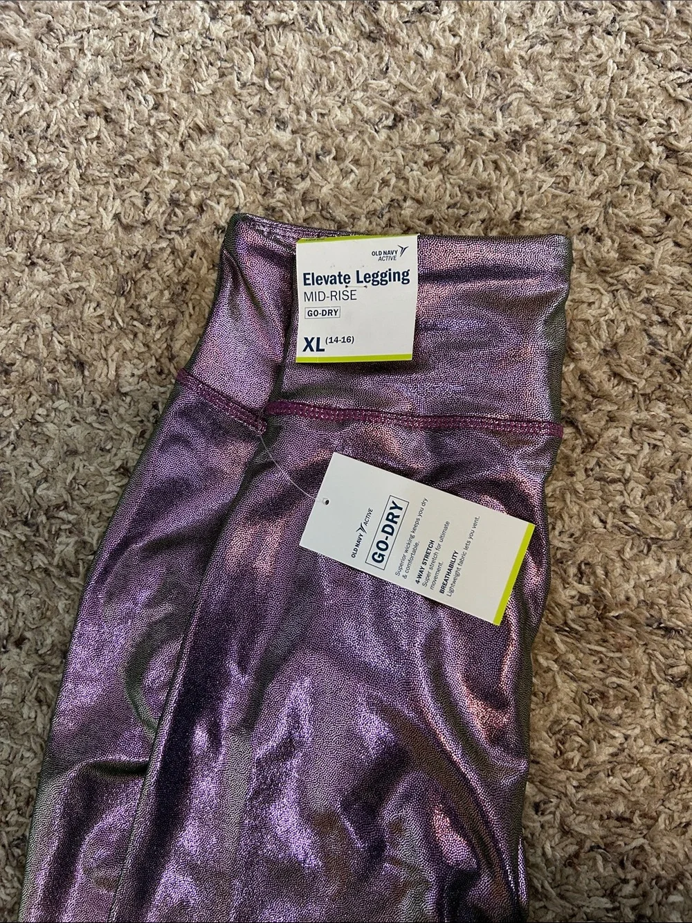 Old Navy Metallic Purple Girls' Leggings